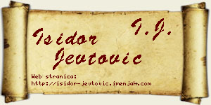 Isidor Jevtović vizit kartica
